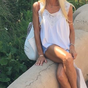 RAWSON STUDIO Vintage Crochet /Cotton Top